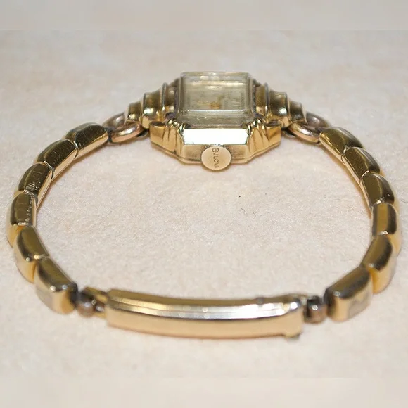 10k Gold Filled Bulova 21 Jewels Wind Up w/Adjustable Gold Filled Band Ladies - Picture 7 of 16